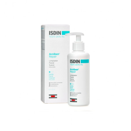 Isdin Acniben Repair Emulsão de Limpeza 180ML - Emulsão suave para limpeza pele oleosa