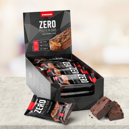 Prozis Pack 3x Zero Protein Bar, Baixo Teor de Açúcares, Sabor Fudge Brownie 40gr