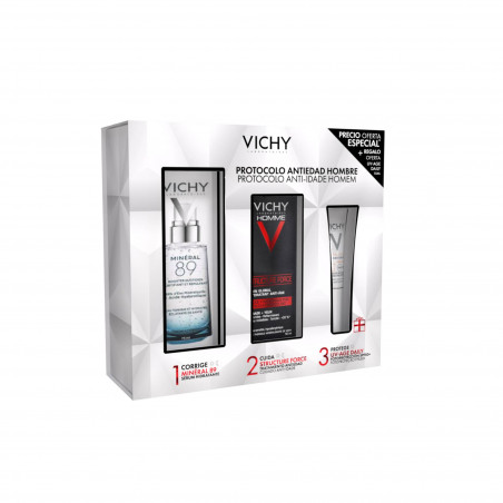 Vichy Coffret Homem Mineral 89 Serum Hidratante 50ml + Structure Force 50ml + Capital Soleil UV-Age Daily SPF50+ 15ml