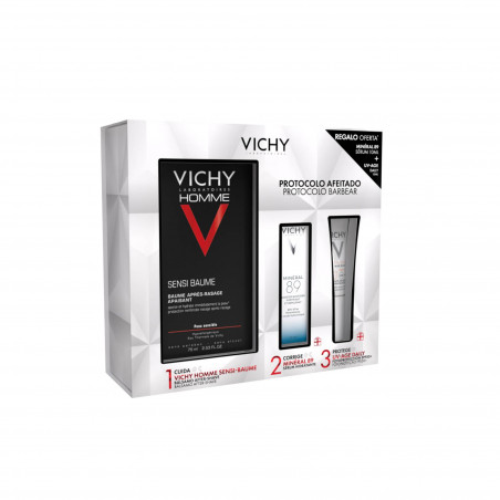 Vichy Coffret Homme Balsamo After-shave 75ml + Mineral 89 Serum Hidratante 10ml + Capital Soleil UV-Age Daily SPF50+ 15ml