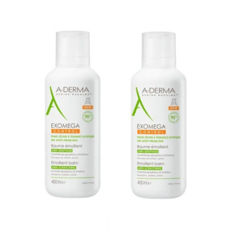 A-Derma Pack Exomega Control Bálsamo Emoliente Antiprurido 2x400ml