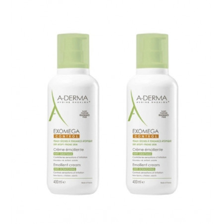 A-Derma Pack Exomega Control Creme Emoliente Antiprurido 2x400ml