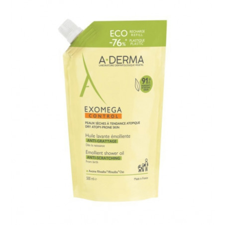 A-Derma Exomega Control Óleo de Banho Pele Atópica Recarga 500ml