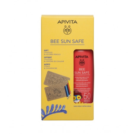 Apivita Pack Bee Sun Safe Protetor Solar Loção Hidratante Criança SPF50 200ml + 2 Puzzles e Lápis Cor