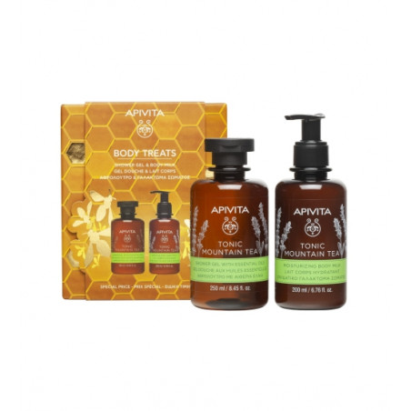 Apivita Coffret Tonic Mountain Tea Gel Banho 250ml + Leite Hidratante Corporal 200ml