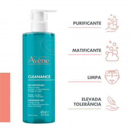 Avène CLEANANCE Gel de Limpeza Pele Oleosa Acne 400ml