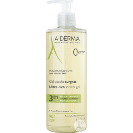 A-Derma Gel Duche Ultra Rico 3 em 1 750ml