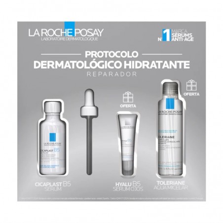 La Roche Posay Cicaplast B5 Sérum 30ml + Hyalu B5 Sérum Olhos 5ml + Toleriane Água Micelar 50ml Coffret
