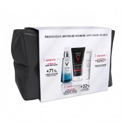 Vichy Homem Mineral 89 Sérum 50ml + Structure Force 50ml + Capital Soleil UV-Age Daily SPF50+ 15ml +  Bolsa Coffret