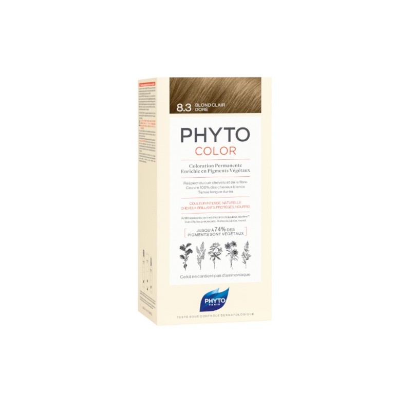 Phytocolor Kit 8,3 Louro Claro Dourado 50 - Leite Revelador + 50 - Creme Coloranteml