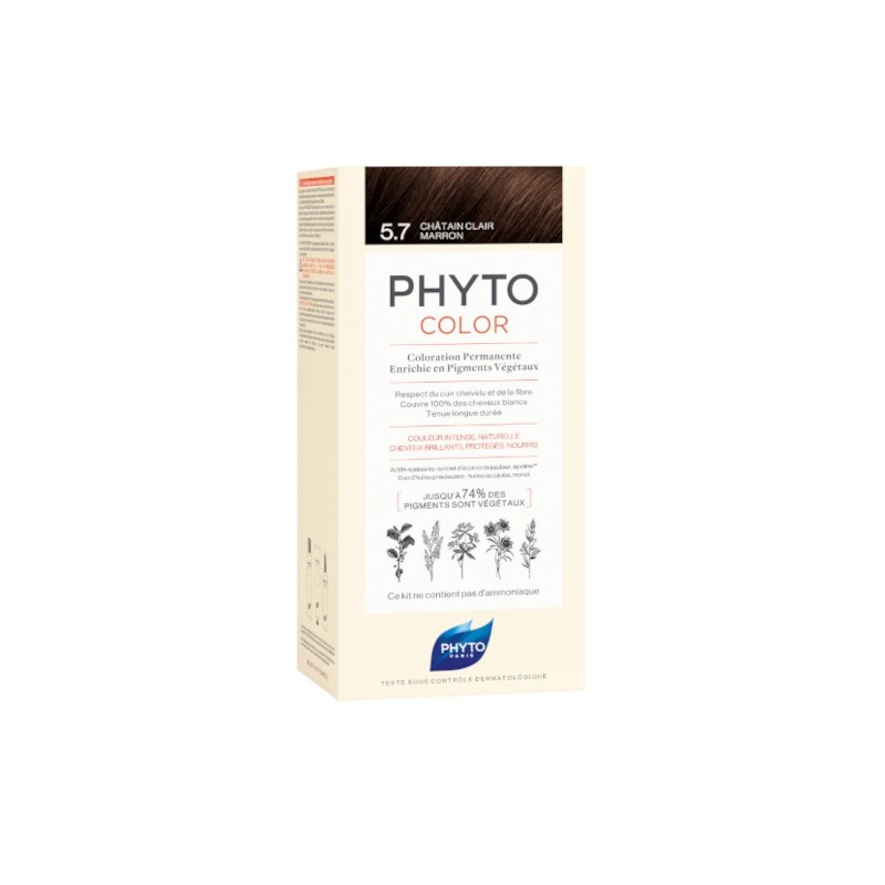 Phytocolor Kit 5,7 Castanho Claro Marron 50 - Leite Revelador + 50 - Creme Coloranteml