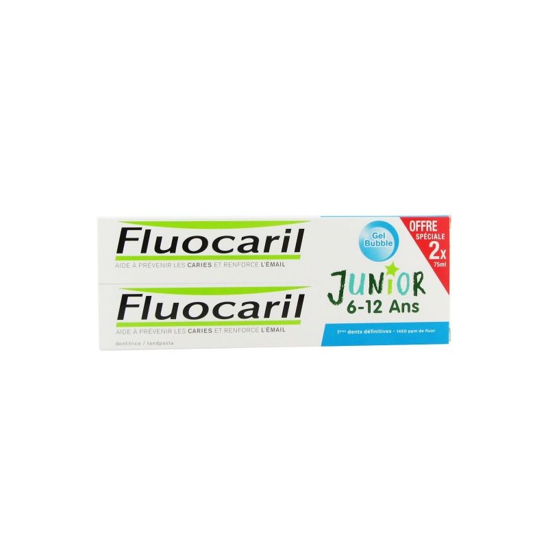 Fluocaril Júnior 6/12 Gel Dentífrico Bubble 2x75ml