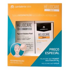 Heliocare Pack 360º Pigment Solution Fluido SPF50+ 50ml + 360º D Plus 30 Cápsulas