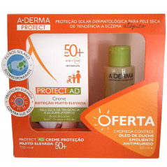 A-Derma Pack Protect AD SPF50+ Creme Proteção Muito Elevada 150 ml + Exomega Control Óleo Duche 100ml